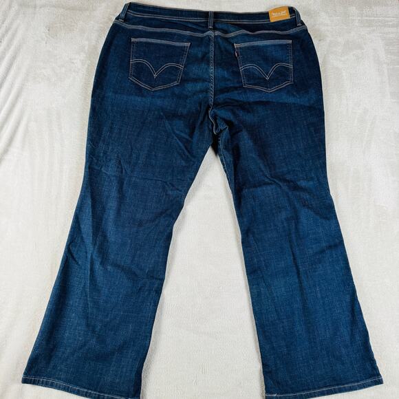 Levi Jean Women 24W Dark Wash Blue Denim 508 Bootcut Short Plus Size No Distress - Picture 5 of 11